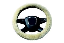 Autostuur hoes van wol naturel