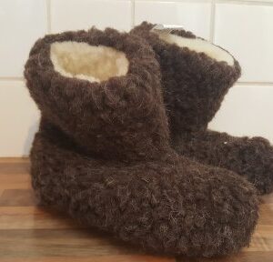 Pantoffel laars 100% wol bruin