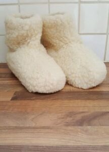 Pantoffel laars 100% wol ecru